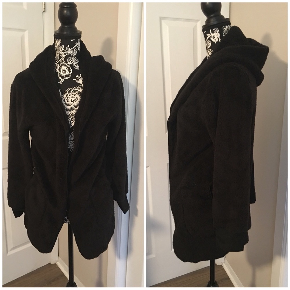 Fuzzy Hooded Cardigan Sweater - Picture 2 of 4